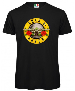 T-shirt - bianca - Stampa logo Gun's and Roses - Mezze maniche