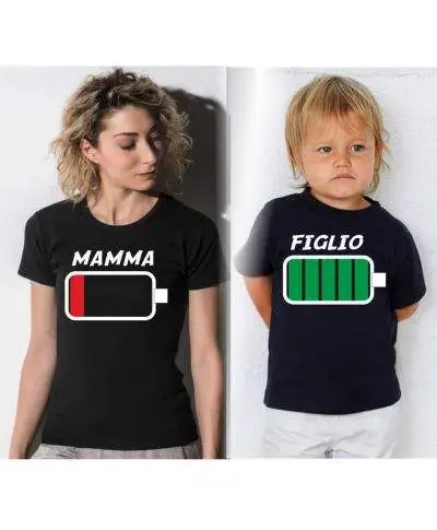 T-shirt a coppia mamma e figlio/a