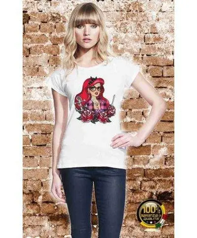 T-shirt donna - Bianca - Immagini Vintage - Sirenetta