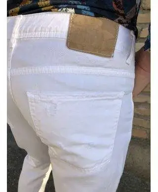 Jeans uomo bianco - Strappato - Slim