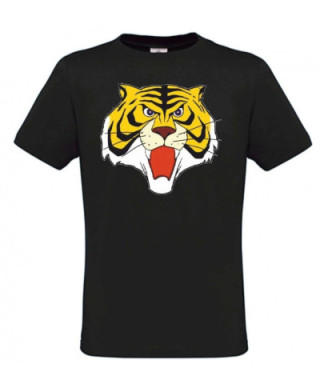 T-shirt - bianca - Stampa Tiger man - Mezze maniche