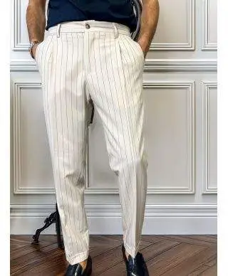 Pantaloni uomo panna a righe - Paul Miranda - Pantaloni uomo online - Gogolfun.it