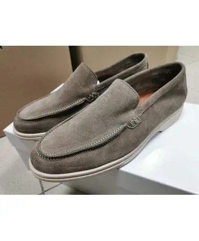 Mocassino uomo grigio tortora scamosciato - Scarpe uomo online - Gogolfun.it