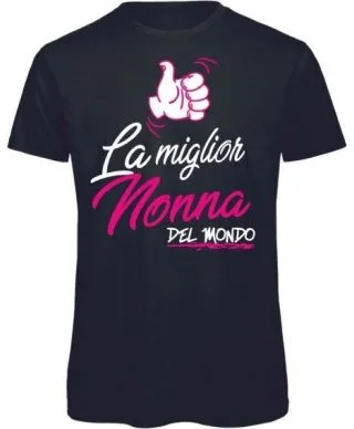 T-shirt donna - Stampa con Nonna - Maglietta nera