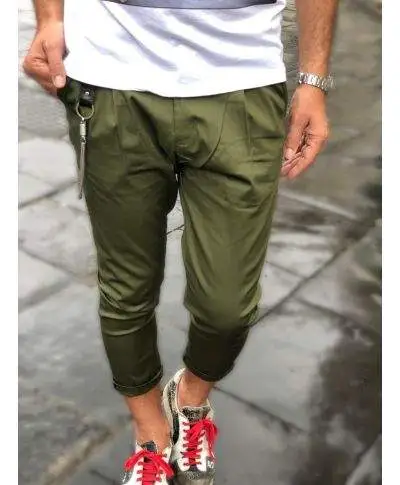 Pantaloni uomo, Verde militare - Made in Italy