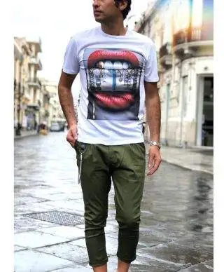 Pantaloni uomo, Verde militare - Made in Italy