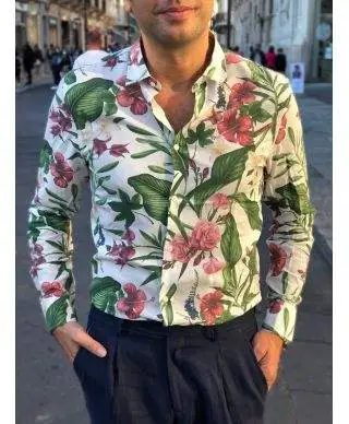 Camicia hawaiana - Slim - Manica lunga