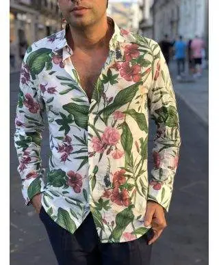 Camicia hawaiana - Slim - Manica lunga
