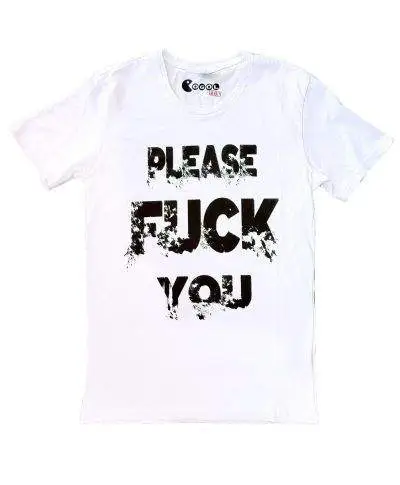 T shirt Please Fuck You - Maglietta uomo - Bianca
