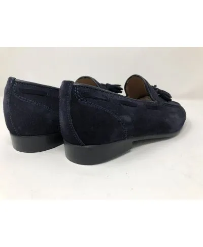 Mocassini uomo blu, scamosciati - Vera pelle
