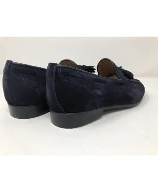 Mocassini uomo blu, scamosciati - Vera pelle