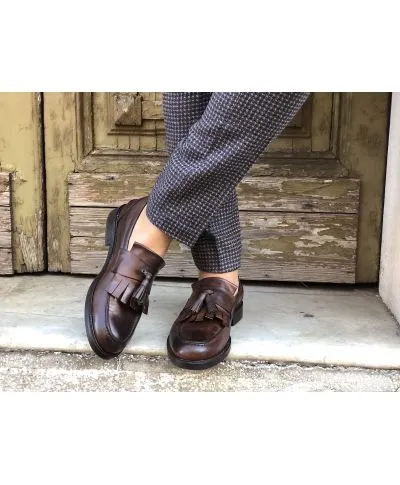 Mocassini uomo, marroni - Made in Italy - Vera pelle