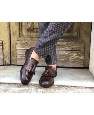 Mocassini uomo, marroni - Made in Italy - Vera pelle