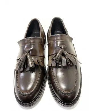 Mocassini uomo, marroni - Made in Italy - Vera pelle