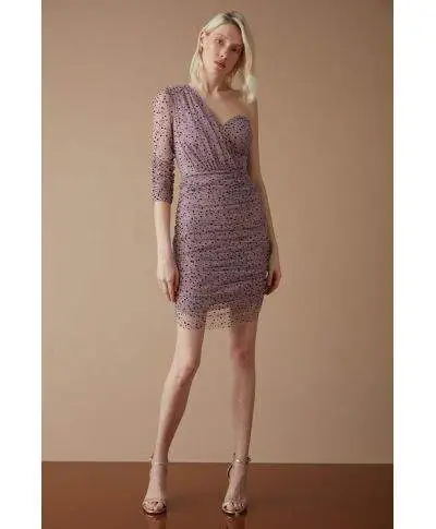 Vestito corto elegante - Monospalla - Luccicoso