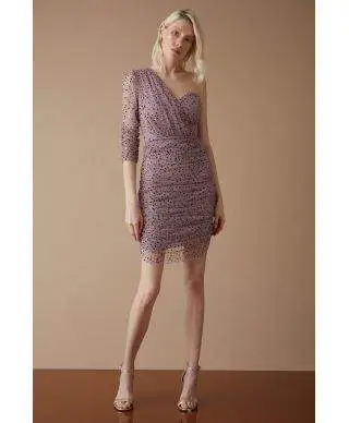 Vestito corto elegante - Monospalla - Luccicoso