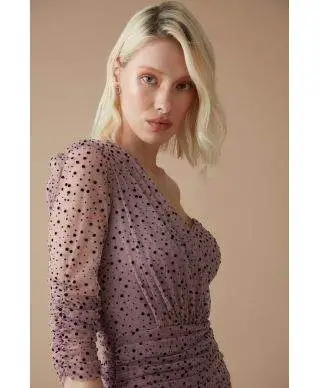 Vestito corto elegante - Monospalla - Luccicoso