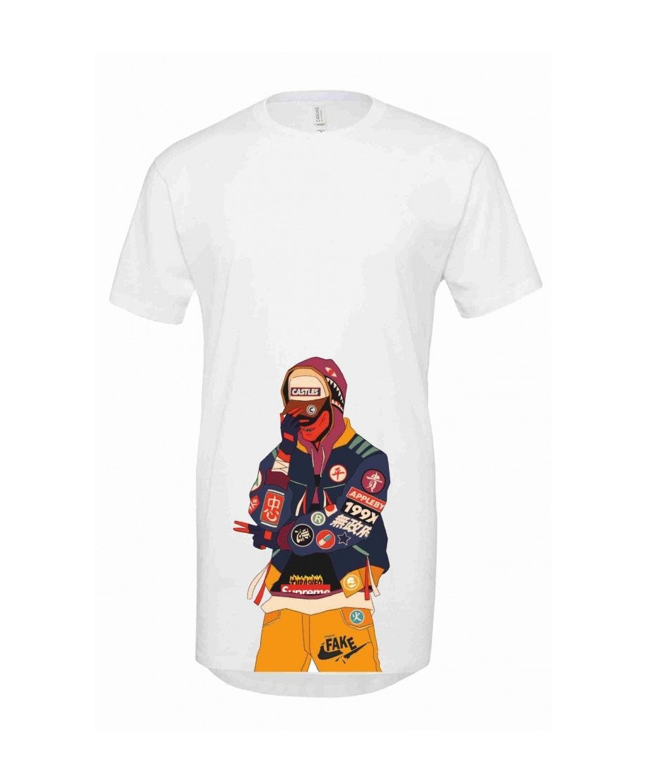 T shirt  lunga  - Rap - Stampa personalizzata