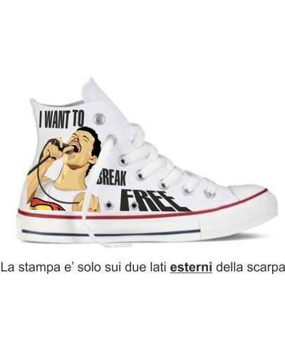 Sneakers Bianche - Con stampa Freddy Mercury