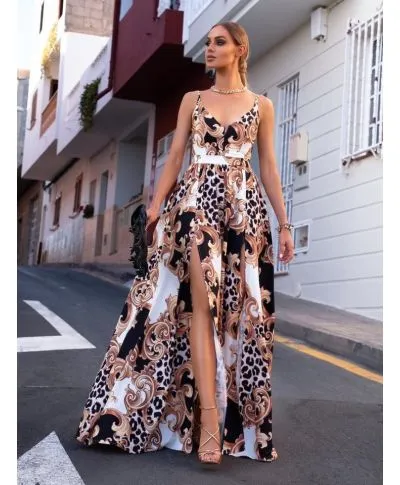 Vestito lungo elegante Nina - Fantasia in stile versace