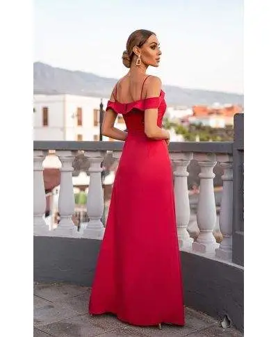 Vestito lungo elegante rosso - Amanda