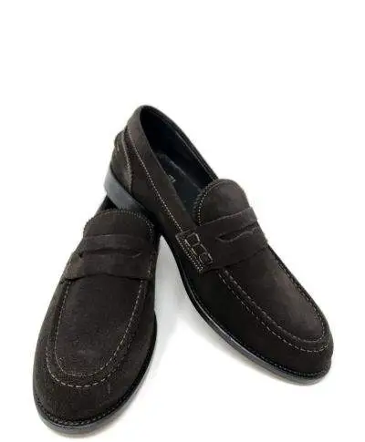 Mocassini marroni in camoscio