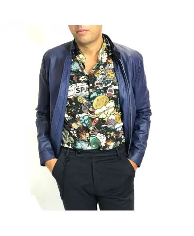 Camicia uomo fantasia, particolare - Collo coreano