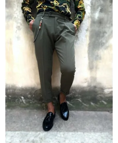 Pantaloni uomo, verde militare - Made in Italy