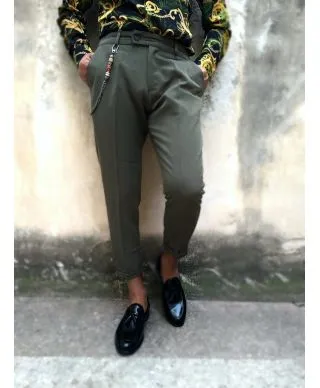 Pantaloni uomo, verde militare - Made in Italy