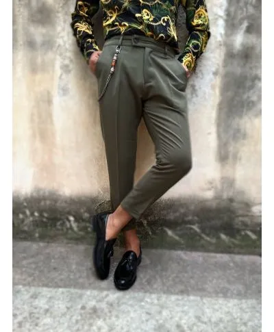 Pantaloni uomo, verde militare - Made in Italy