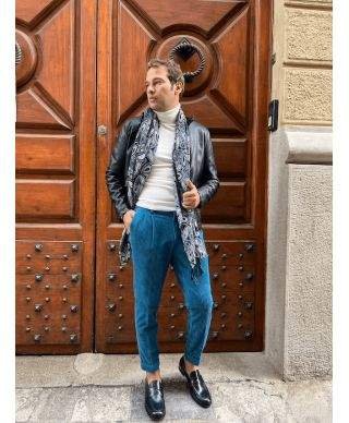 Giubbotto uomo blu, eco pelle - Slim, fodera interna anti freddo