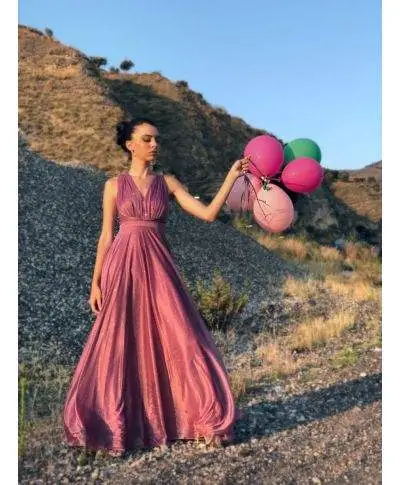 Abito da cerimonia lungo elegante, rosa - Pink star