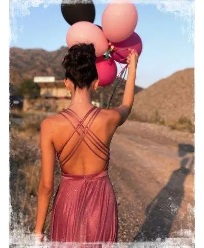 Abito da cerimonia lungo elegante, rosa - Pink star
