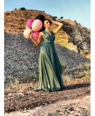 Abito da cerimonia lungo elegante, rosa - Pink star
