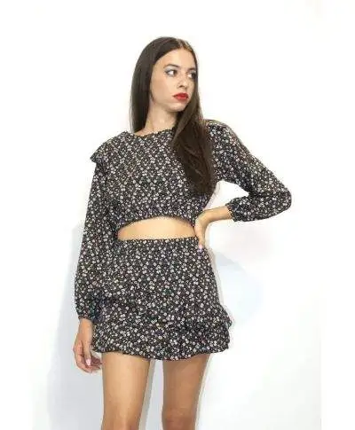 Completo donna mini gonna e crop top