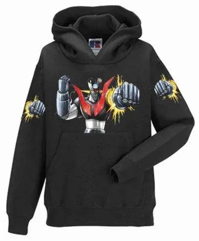 Felpa con cappuccio nera, mazinga