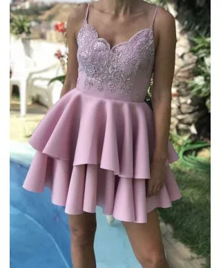 Vestito elegante corto, rosa