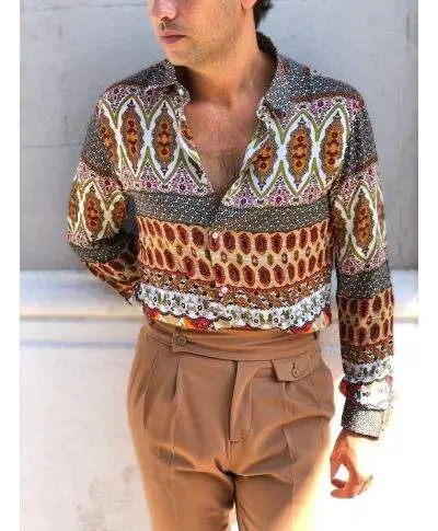 Camicia uomo fantasia, viscosa - Collo classico