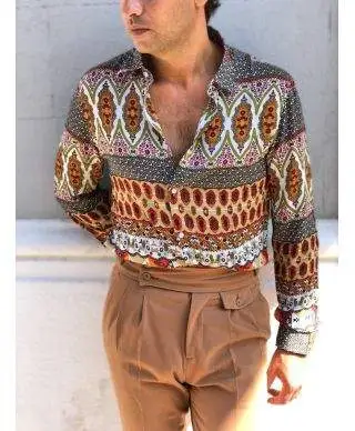 Camicia uomo fantasia, viscosa - Collo classico