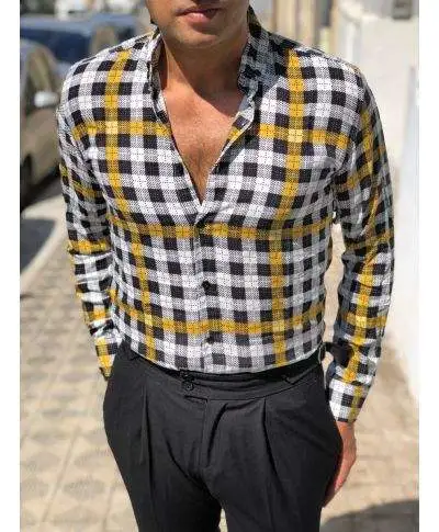 Camicia a quadri - Nera e gialla
