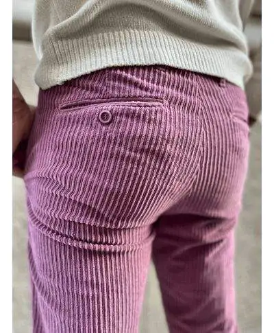 Pantaloni uomo in velluto - Rosa antico
