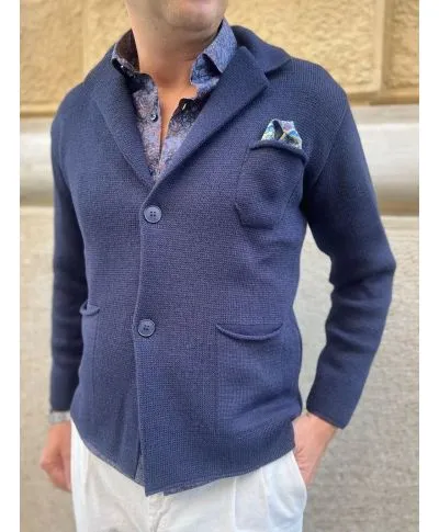 Cardigan uomo, blu - Con bottoni