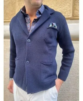 Cardigan uomo, blu - Con bottoni