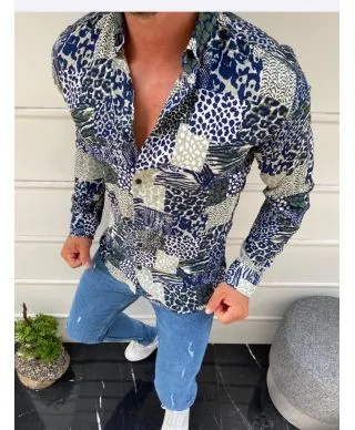 Camicia uomo fantasia, animalièr - Collo classico