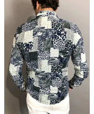 Camicia uomo fantasia, animalièr - Collo classico