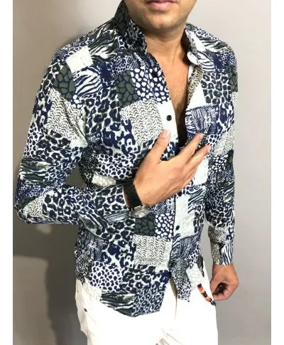 Camicia uomo fantasia, animalièr - Collo classico