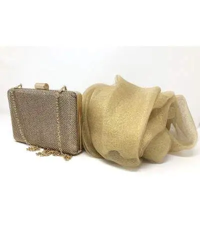 Pochette oro - Borsetta da cerimonia con tracolla