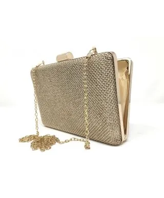 Pochette oro - Borsetta da cerimonia con tracolla