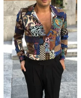 Camicia fantasia uomo - collo classico