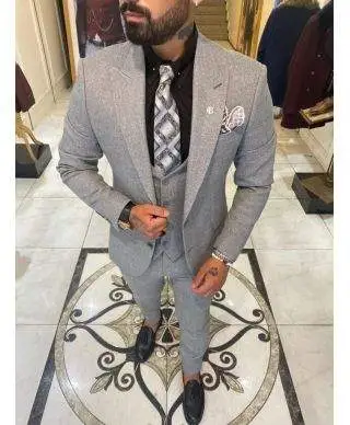 Abito uomo, elegante - Grigio - Con gilet